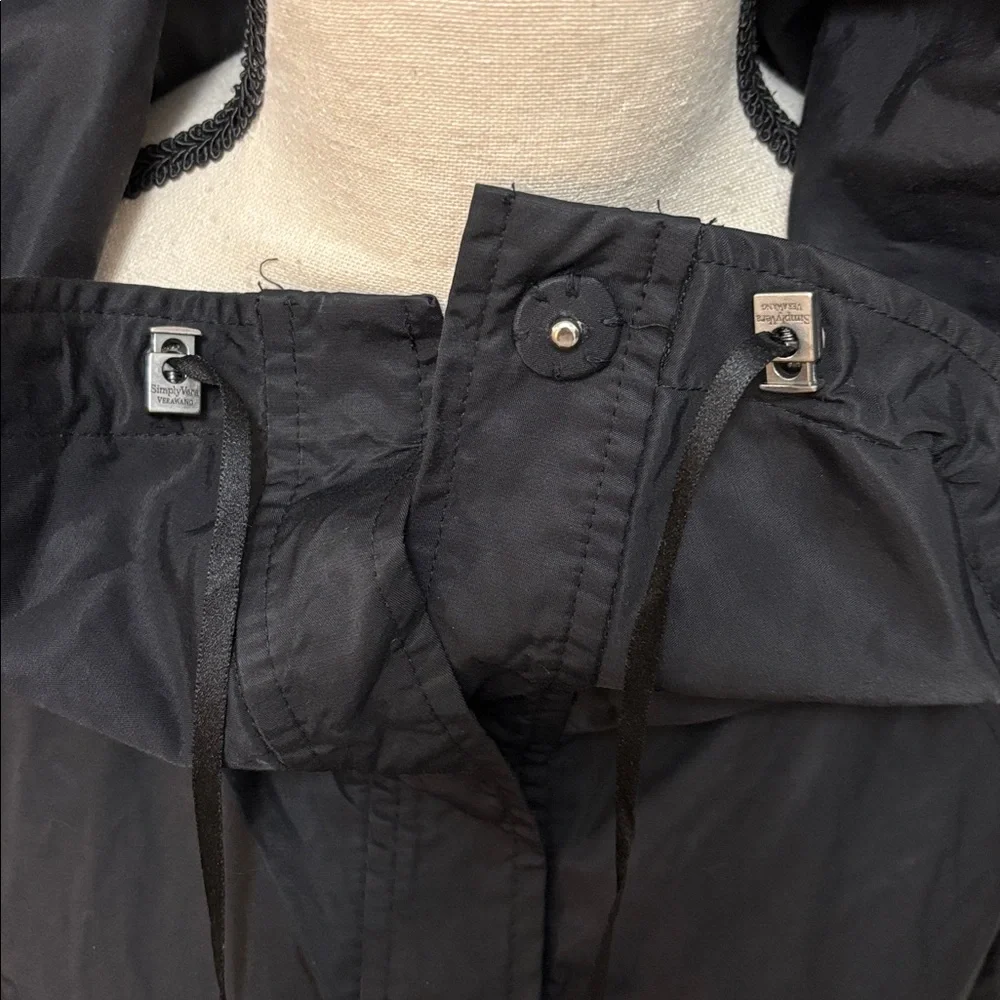 Simply Vera Vera Wang Black Utility Snap Front Jacket with 3/4 Sleeves size L - Picture 8 of 12